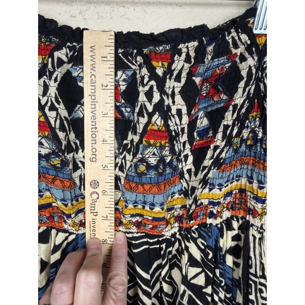 Angie Smocked Tube Top Maxi Dress Womens S Aztec Boho Gypsy Festival Fairy - Picture 13 of 14